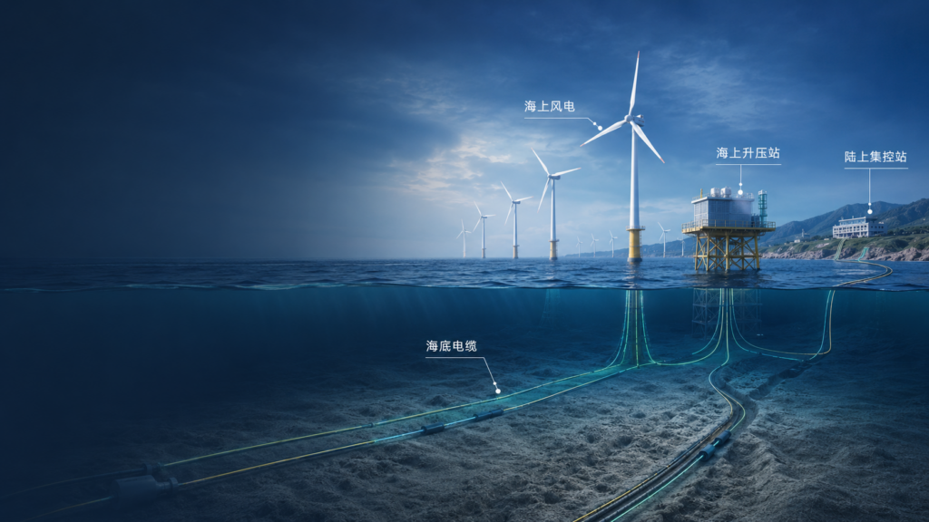 海上风电与海底电缆温度振动应变综合监测解决方案