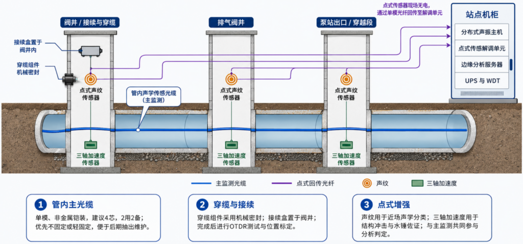 PCCP输水管道断丝泄漏与结构安全光纤监测解决方案